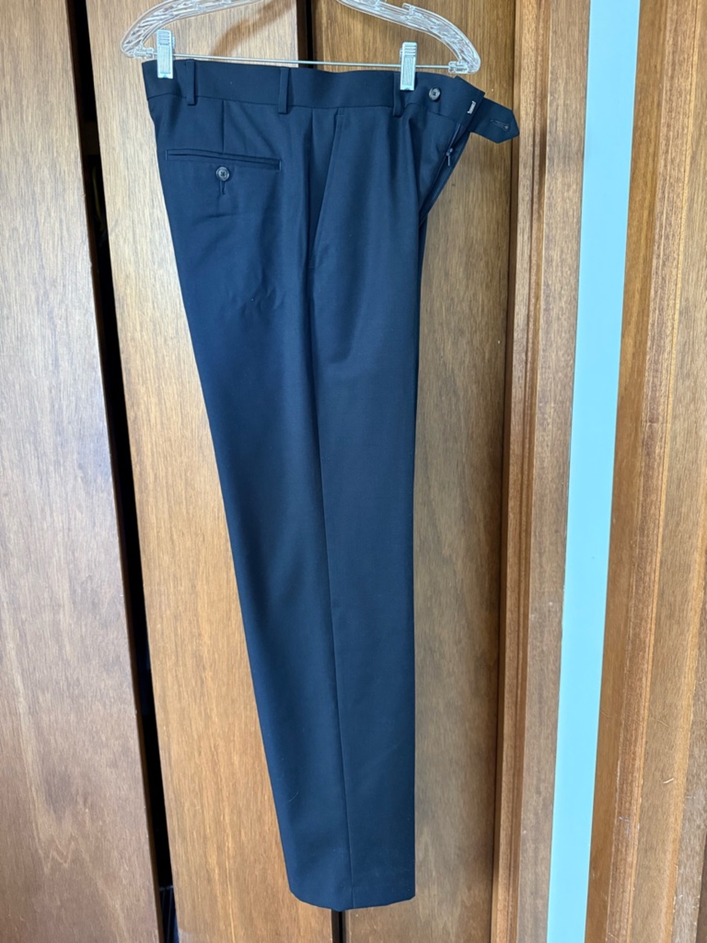 Prom! Wedding!Stafford Men's Navy Dress Pants - Classic Pleated Trousers 30x34 - Picture 5 of 7